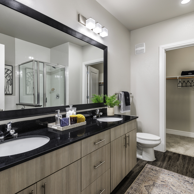 The Arnold - Dual Sink with Very Large Mirror and Access to Closet