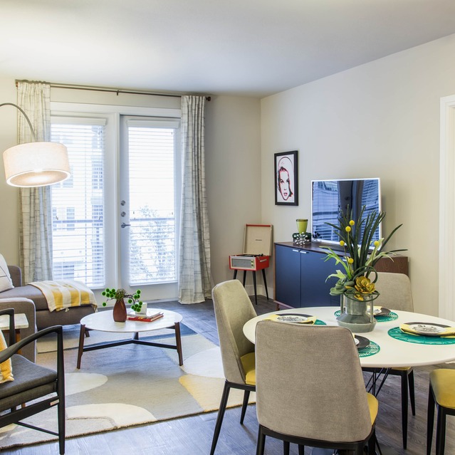 The Arnold - Fully Furnished Living Room with Mini Dining Area
