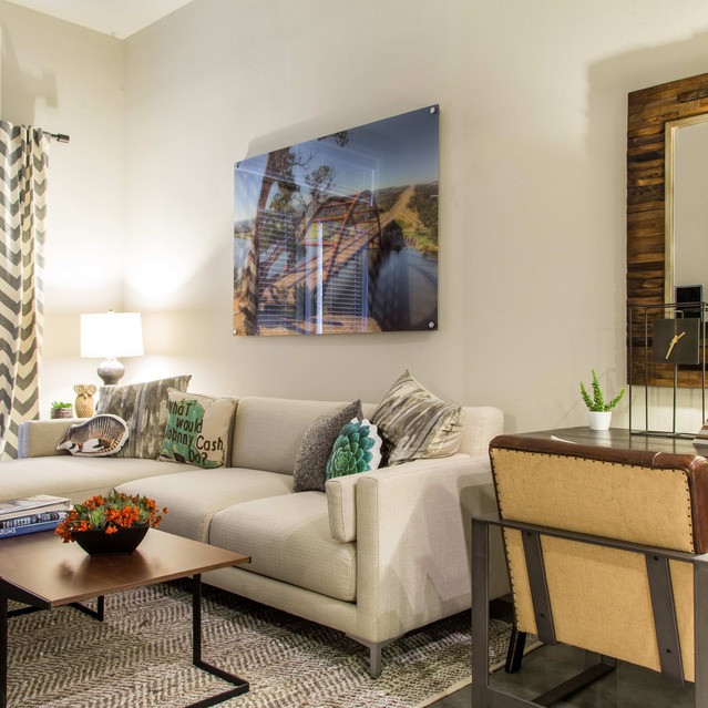 The Arnold - Modern Style Living Room with Vanity Table